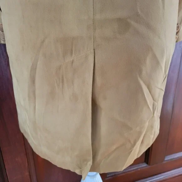 Jones New York Womens Camel Suede Trench Coat - Size S - Picture 2 of 7